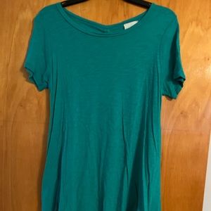 Womens emerld green t.la top with cutout in back
